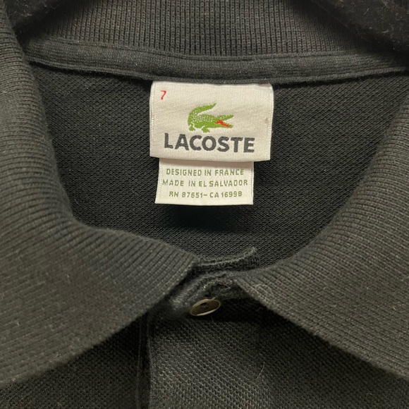 Mens Lacoste black polo shirt size 7(XXL) - Picture 3 of 8